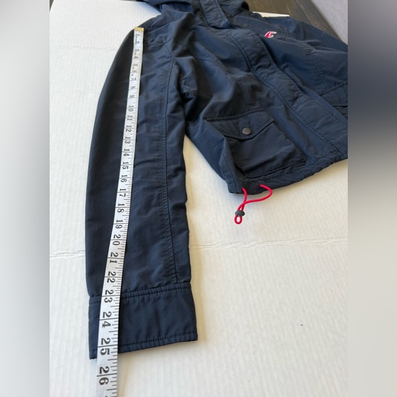 Hollister Dark Navy Blue Rain Jacket with 2 front pockets. Size Large - Picture 5 of 9